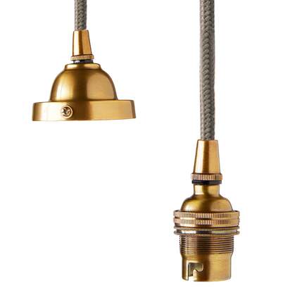 Classic pendant light kit in antiqued brass
