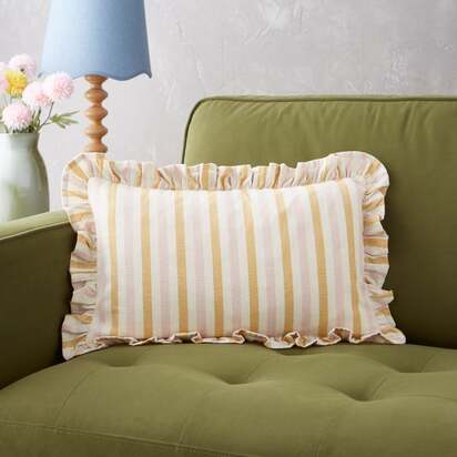 Frilled Stripe Rectangle Cushion Cover