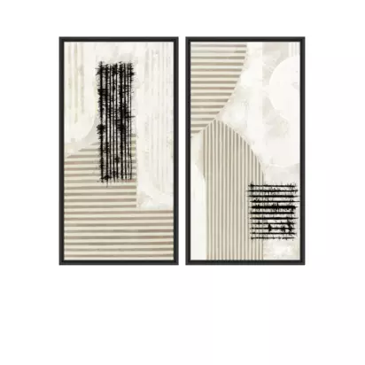 John Lewis x John Cooper 'Brigg' Framed Canvas Print, Set of 2, 84 x 44cm, Black Black | H84 x W44 x D3cm