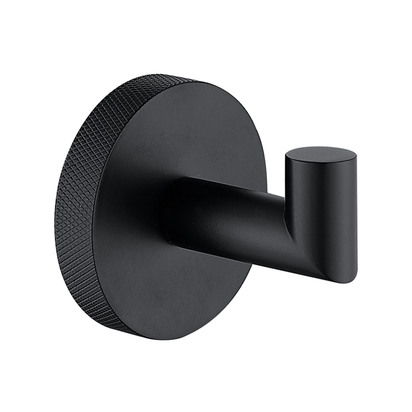 Harbour Knurled Robe Hook - Matt Black