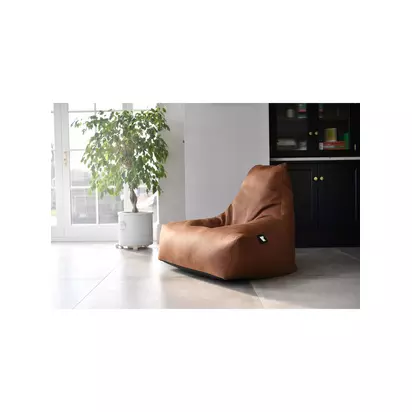 Extreme Lounging Mighty Faux Leather Bean Bag Chestnut | H94 x W99 x D80cm