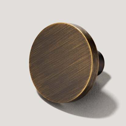 LOVELL Circular Knob - Antique Brass - Knob Only