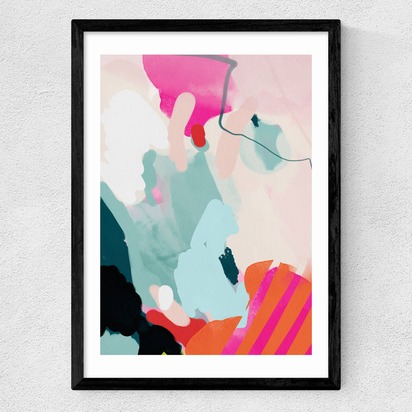 Lune Pink Sky I 50x70cm Frame Black Medium (22mm) 
