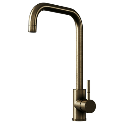 Top-Fix Vito D-Shape Single Lever Mono Kitchen Mixer Tap - Antique Brass