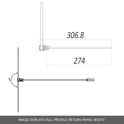 Harbour i8 Matt Black Framed Easy Clean 8mm Walk In Shower Panel & Full Profile Flipper Panel - 1200mm