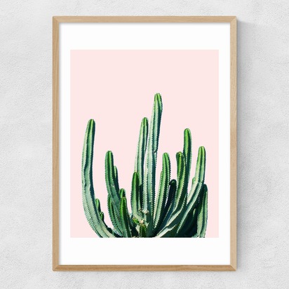 Cactus Main A3 (29.7 x 42cm) Frame Natural Oak Narrow (15mm) 