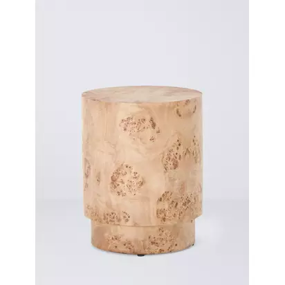 John Lewis Burl Side Table Natural | H50xW40xD40cm