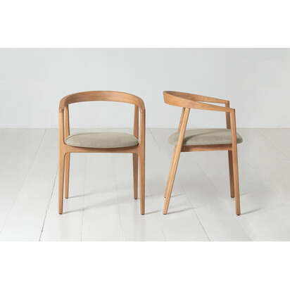 Dining Chair 01 (set of 2) Oak / Oatmeal from Swyft