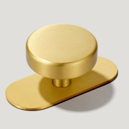 HUDSON Shaker Knob - Brass - Knob with Backplate