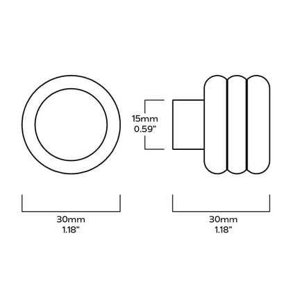ALVA 30mm Knob - Brass - Cabinet Knob only