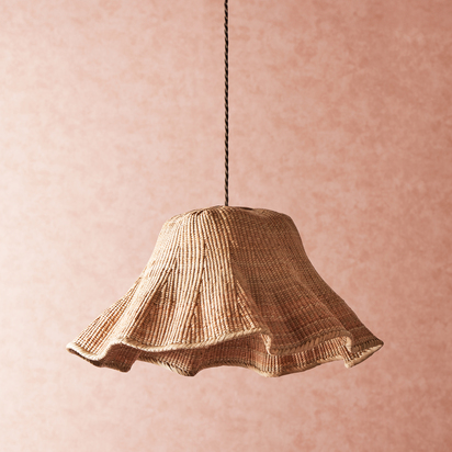 Regular Wonky Wave natural woven palm basket