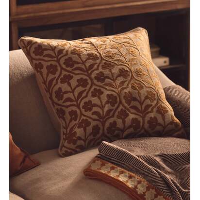 OKA | Allamanda Cushion Cover - Natural/Rust | Cushion Cover