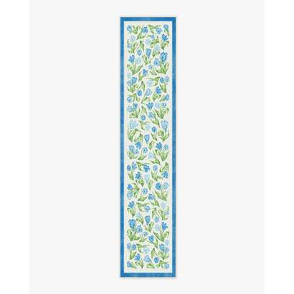 Garden Party Blue Flatwoven Rug by Mrs. Alice - 75 x 365 cm - Rug + Pad System
