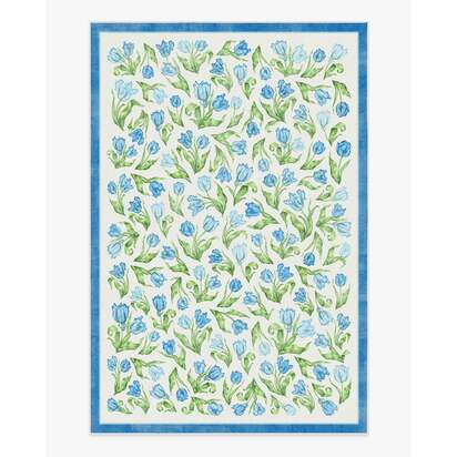 Garden Party Blue Flatwoven Rug by Mrs. Alice - 200 x 290 cm - Rug + Pad System