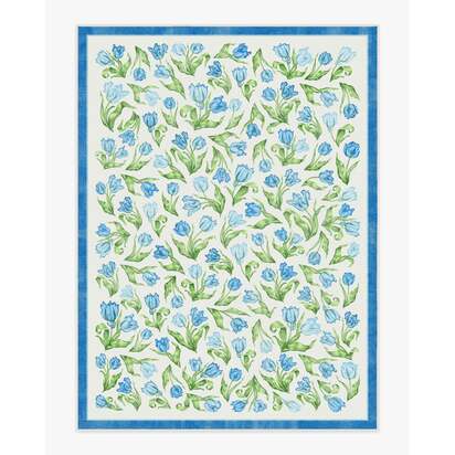 Garden Party Blue Flatwoven Rug by Mrs. Alice - 275 x 365 cm - Rug + Cushioned Pad System
