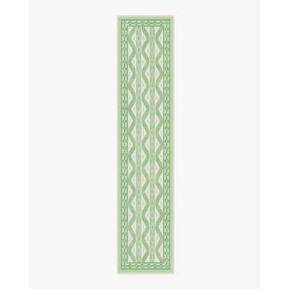 Ava Ikat Green Flatwoven Rug by Mrs. Alice - 75 x 365 cm - Rug + Pad System