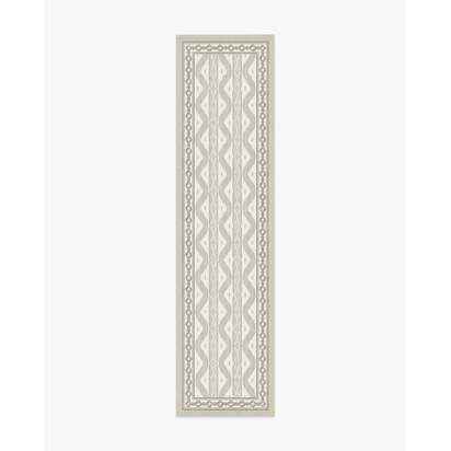 Ava Ikat Beige Flatwoven Rug by Mrs. Alice - 75 x 305 cm - Rug + Pad System