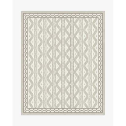 Ava Ikat Beige Flatwoven Rug by Mrs. Alice - 245 x 305 cm - Rug + Pad System