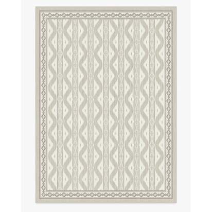 Ava Ikat Beige Flatwoven Rug by Mrs. Alice - 305 x 425 cm - Rug + Pad System