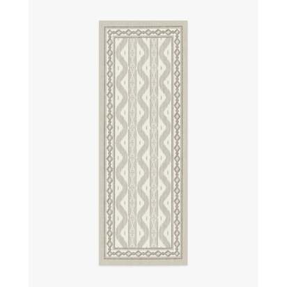 Ava Ikat Beige Flatwoven Rug by Mrs. Alice - 75 x 215 cm - Rug + Cushioned Pad System