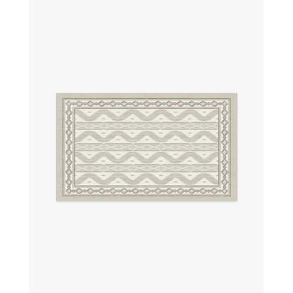 Ava Ikat Beige Flatwoven Rug by Mrs. Alice - 90 x 150 cm - Rug + Cushioned Pad System