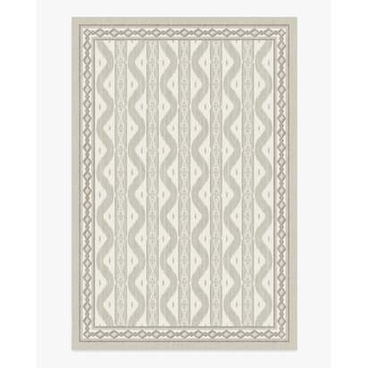 Ava Ikat Beige Flatwoven Rug by Mrs. Alice - 185 x 275 cm - Rug + Cushioned Pad System