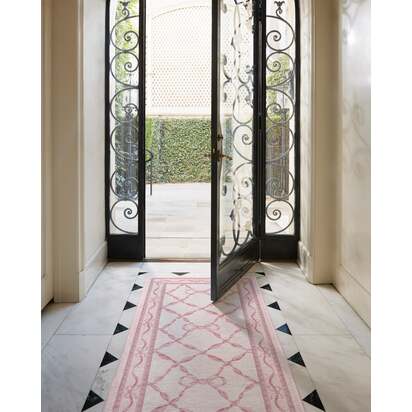 Eloise Pink Flatwoven Rug by Mrs. Alice - 60 x 90 cm - Rug + Pad System