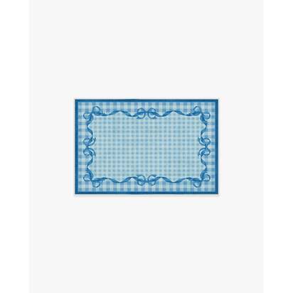 Audrey Blue Flatwoven Rug by Mrs. Alice - 60 x 90 cm - Rug + Pad System