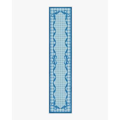 Audrey Blue Flatwoven Rug by Mrs. Alice - 75 x 365 cm - Rug + Pad System