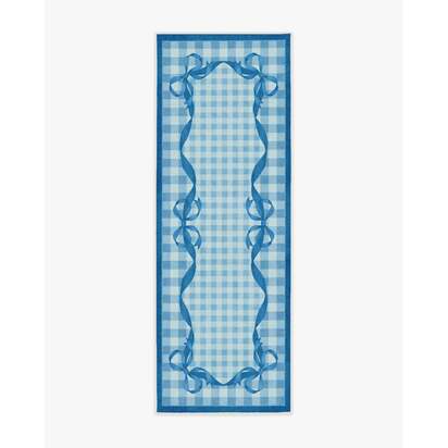 Audrey Blue Flatwoven Rug by Mrs. Alice - 75 x 215 cm - Rug + Cushioned Pad System