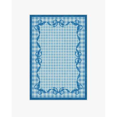 Audrey Blue Flatwoven Rug by Mrs. Alice - 120 x 185 cm - Rug + Cushioned Pad System