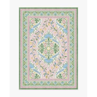Skye Pink Multicolour Outdoor Rug by Mrs. Alice - 150 x 215 cm - Rug + Pad System