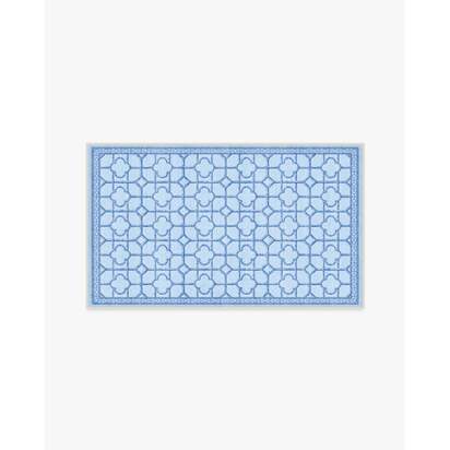 Shaded Bamboo Blue Outdoor Rug by Mrs. Alice - 90 x 150 cm - Rug + Pad System