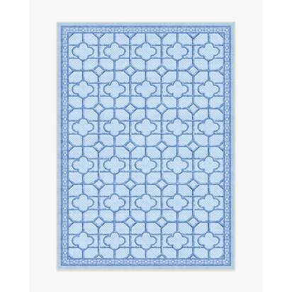 Shaded Bamboo Blue Outdoor Rug by Mrs. Alice - 150 x 215 cm - Rug + Pad System