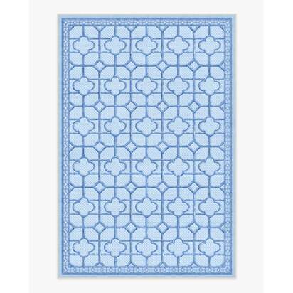 Shaded Bamboo Blue Outdoor Rug by Mrs. Alice - 185 x 275 cm - Rug + Pad System