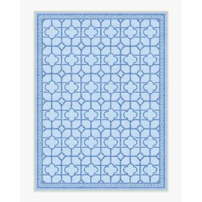 Shaded Bamboo Blue Outdoor Rug by Mrs. Alice - 275 x 365 cm - Rug + Pad System