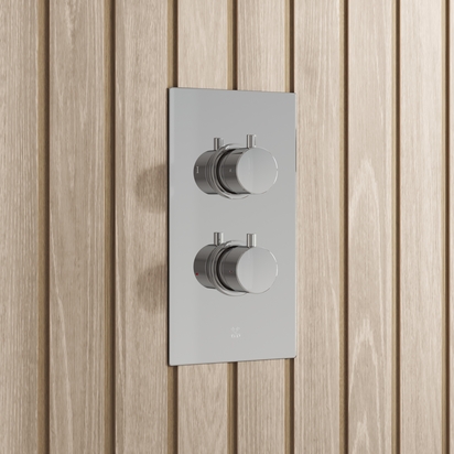 Core Concealed Thermostatic Valve, Fixed Head & Shower Handset Kit - Chrome
