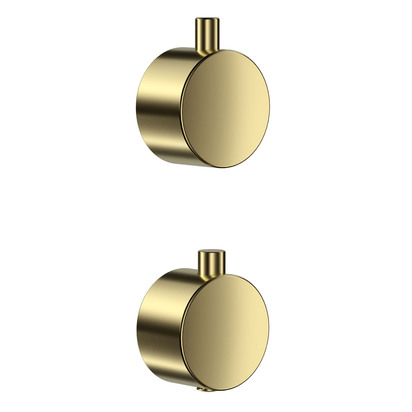 Core Concealed Thermostatic Valve, Fixed Head & Shower Handset Kit - Brushed Brass