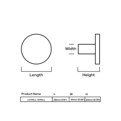 LOVELL Circular Knob - Brass - Cabinet Knob only