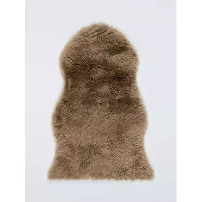 John Lewis New Zealand Single Sheepskin Rug Latte | L85 x W50 x D4cm