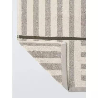 John Lewis Broken Stripe Towels Neutral/Latte | H90 x W50cm