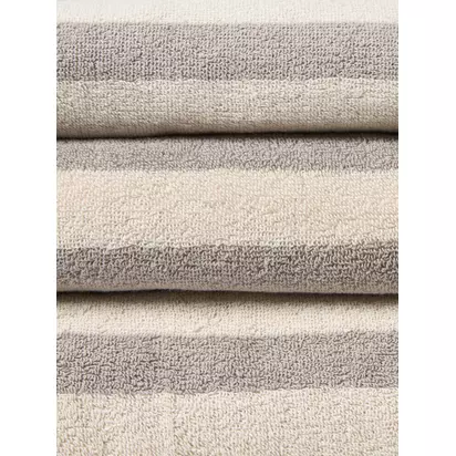 John Lewis Broken Stripe Towels Neutral/Latte | H90 x W50cm