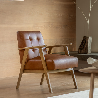 Jarrow Armchair Antique Brown Leather