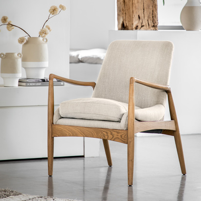 Roma Armchair Natural Linen 685x720x820mm