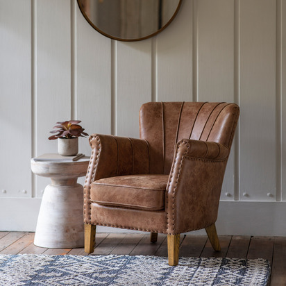 Camwell Armchair Brown Leather