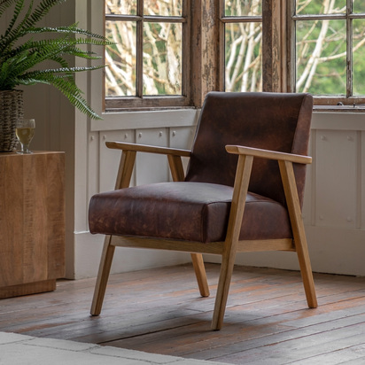 Fengate Armchair Vintage Brown Leather