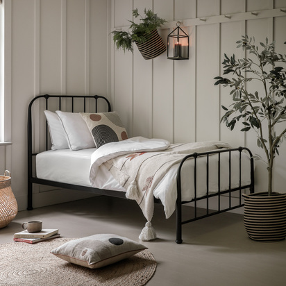 Loughton 3' Bedstead Black 980x1990x1120mm  - Single