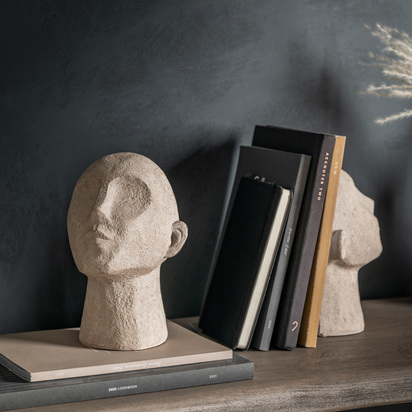 Headz Bookend Cream (Set of 2) 160x110x225mm
