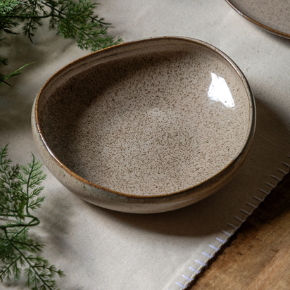 Studio Speckle Glaze Pasta Bowl Oatmeal (4pk)