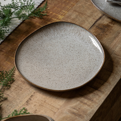 Studio Speckle Glaze Side Plate Oatmeal (4pk)